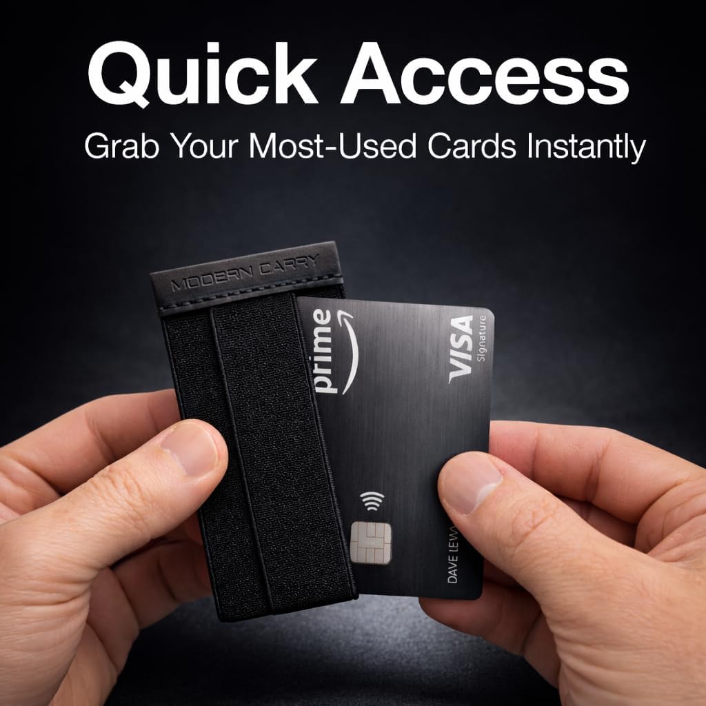 Modern Carry Quick Draw Eclipse Minimalist Card Holder – Fast Access with Secure Core Protection, Slim Front Pocket Wallet Alternative for Men & Women (Black)