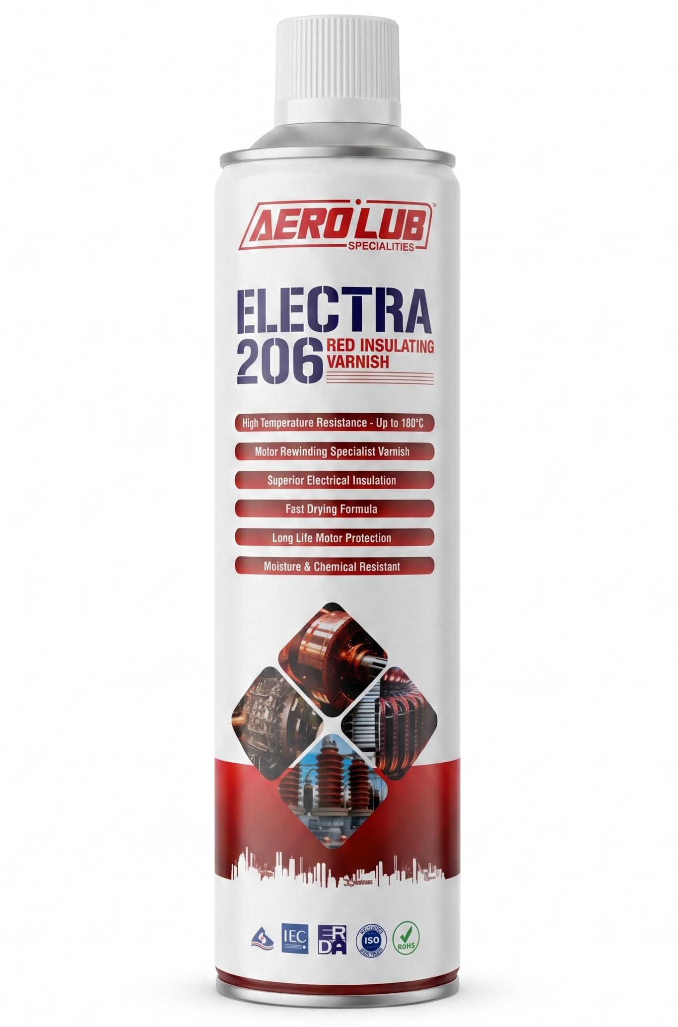 AEROLUB Red Insulating Varnish Spray for Motor Rewinding & Transformers Coils - 500ml | Fast Drying Electrical Insulation Coating, Winding | Protects Against Heat & Moisture-image-8