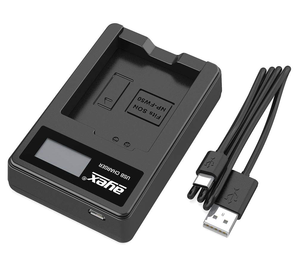 ayex Caricatore USB compatibile con batterie Sony NP-FZ100 per esempio a7III a7rIII a7rIV a7sIII a1 a9 a9II a6600 FX3 ricarica tramite USB ad esempio