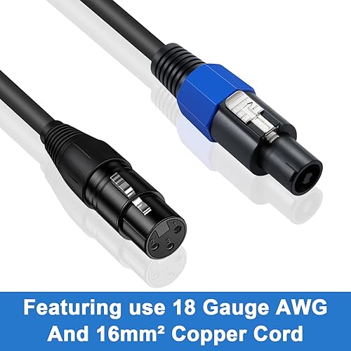 Miniatura 5 de Poyiccot Cable Speakon a XLR hembra, conector Speakon de 6 pies macho a conector XLR hembra cable de extensión de audio con bloqueo giratorio para