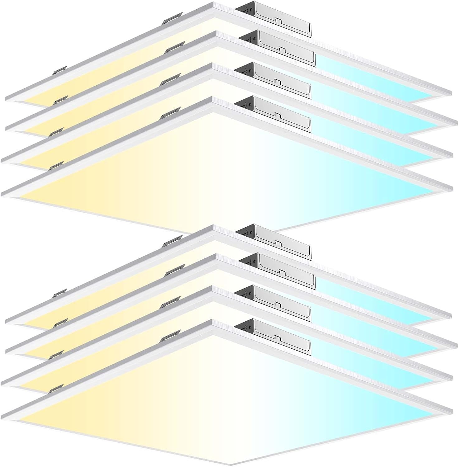 AIKVSXER 2x2 Led Flat Panel Light 8 Pack - 40W Color Switchable 3000K/4000K/5000K, 4400LM Triac Dimmable 2x2 Led Light Drop Ceiling, AC 120V Back-Lit Recessed Drop Ceiling Lights for Office, Home 2x2 8PACK Triac Dimming