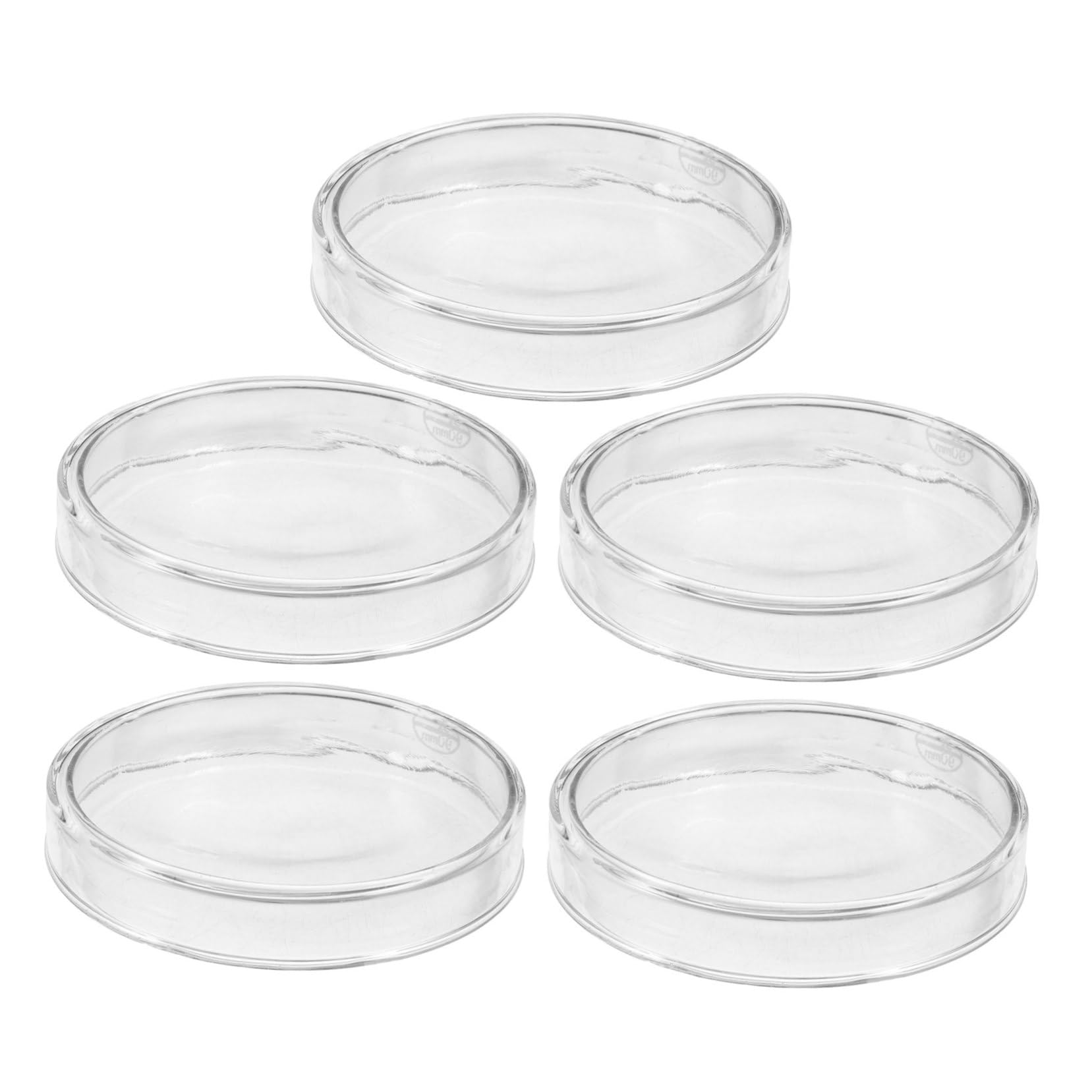 KOMBIUDA 5 Pezzi Piatti di Petri in Vetro Borosilicato con Coperchio Trasparente per Colture Cellulari e Studi Tissutali in Laboratorio Contenitori Resistenti Alta Temperatura per