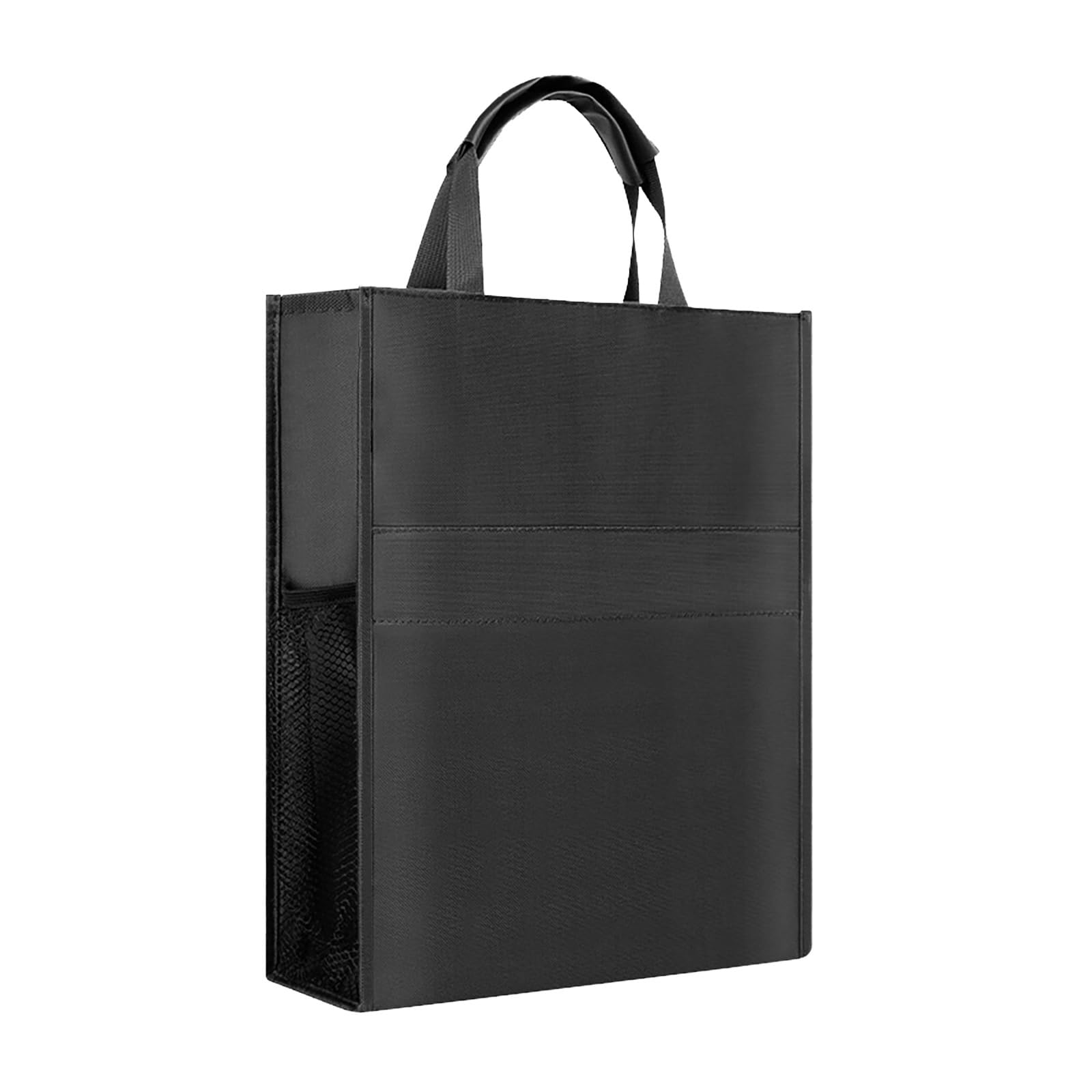 Oxford Document Bag, Waterproof File Bags for Men and Women, Portable Black Files Tote Bag With Zipper for Carrying B4 Books Files Laptop Tote Bags with Handle for Business Meeting Office(13"*11"*4")