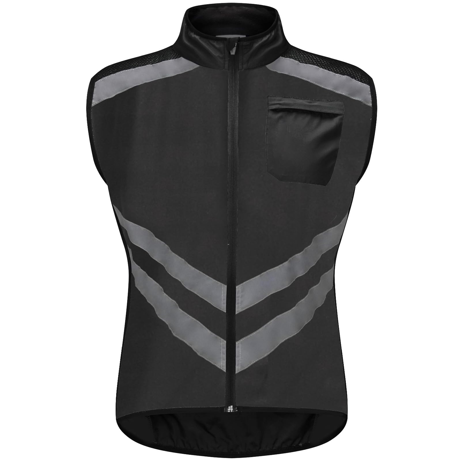 Chaleco reflectante transpirable para hombre, ideal para ciclismo de verano Chaleco impermeable y cortavientos de corte ajustado Camiseta sin mangas plegable para ciclismo
