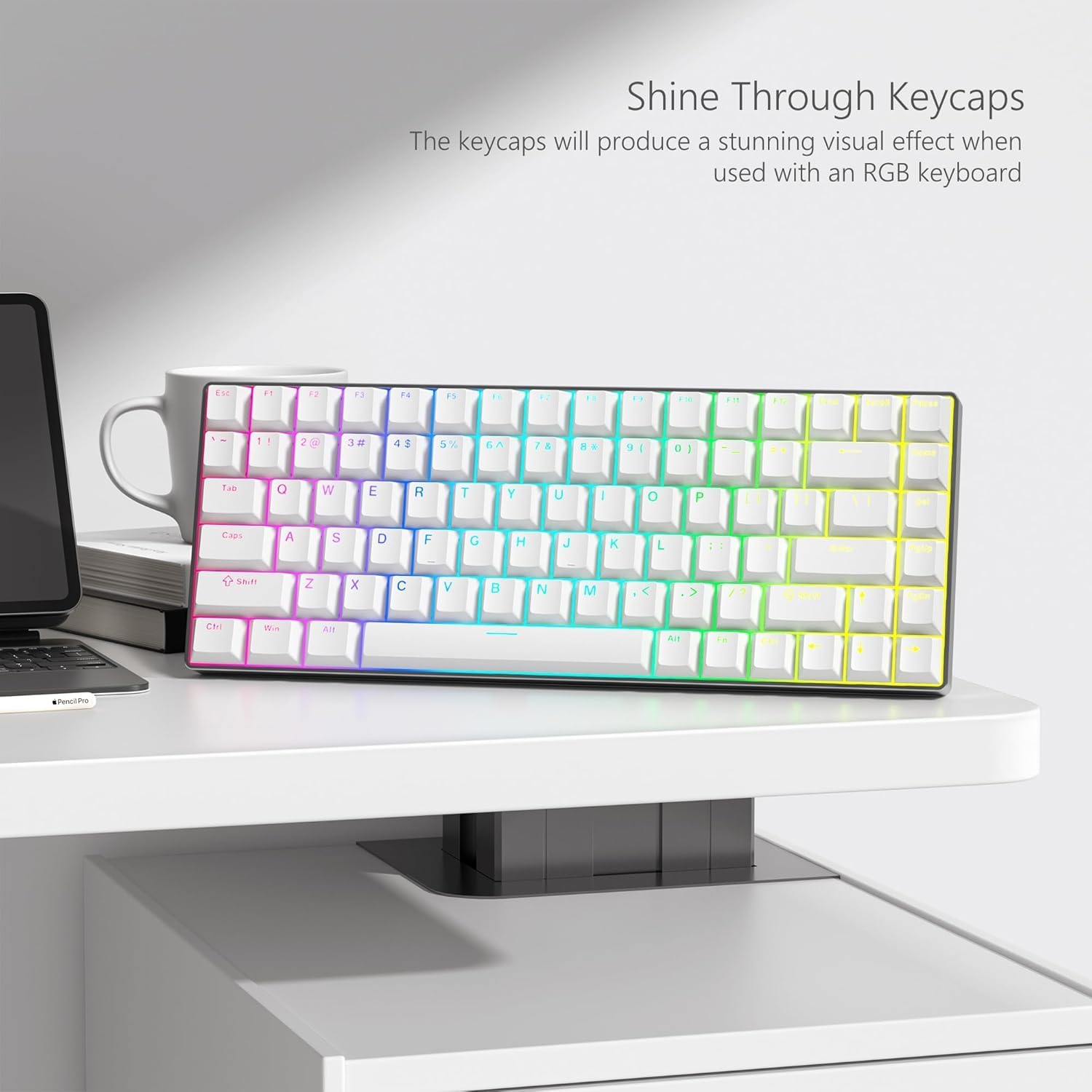 Amazon | 122キー キーキャップ ダブルショット PBT 光透過 キー
