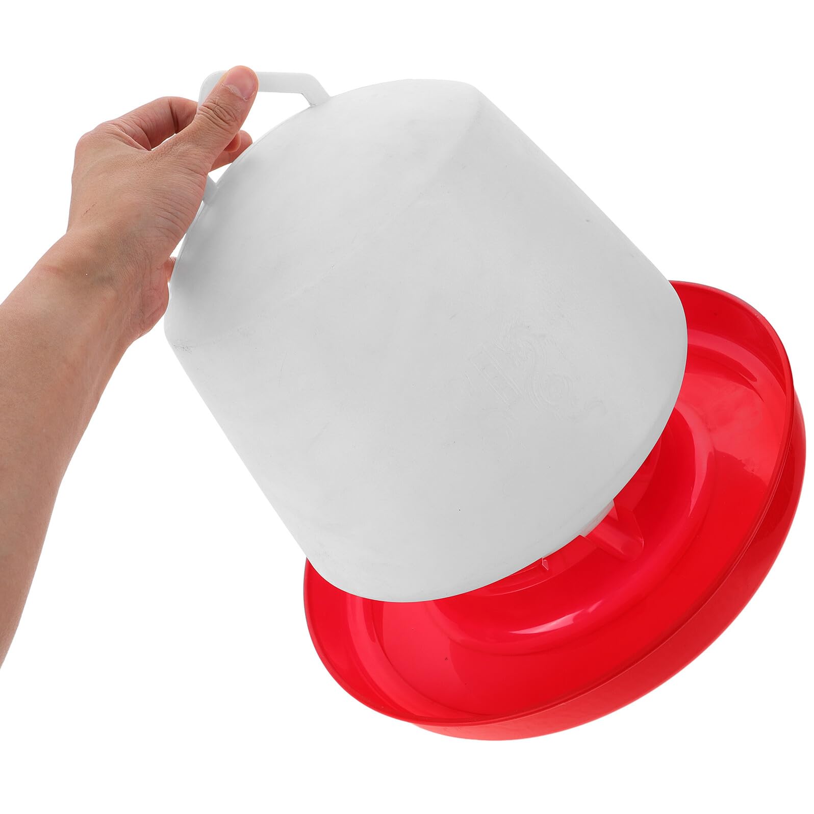 Yardenfun Mangiatoia per Polli e Oche in Plastica Bianca Design Creativo, Resistente alle Cadute, per Uso Esterno in Allevamenti e Cortili