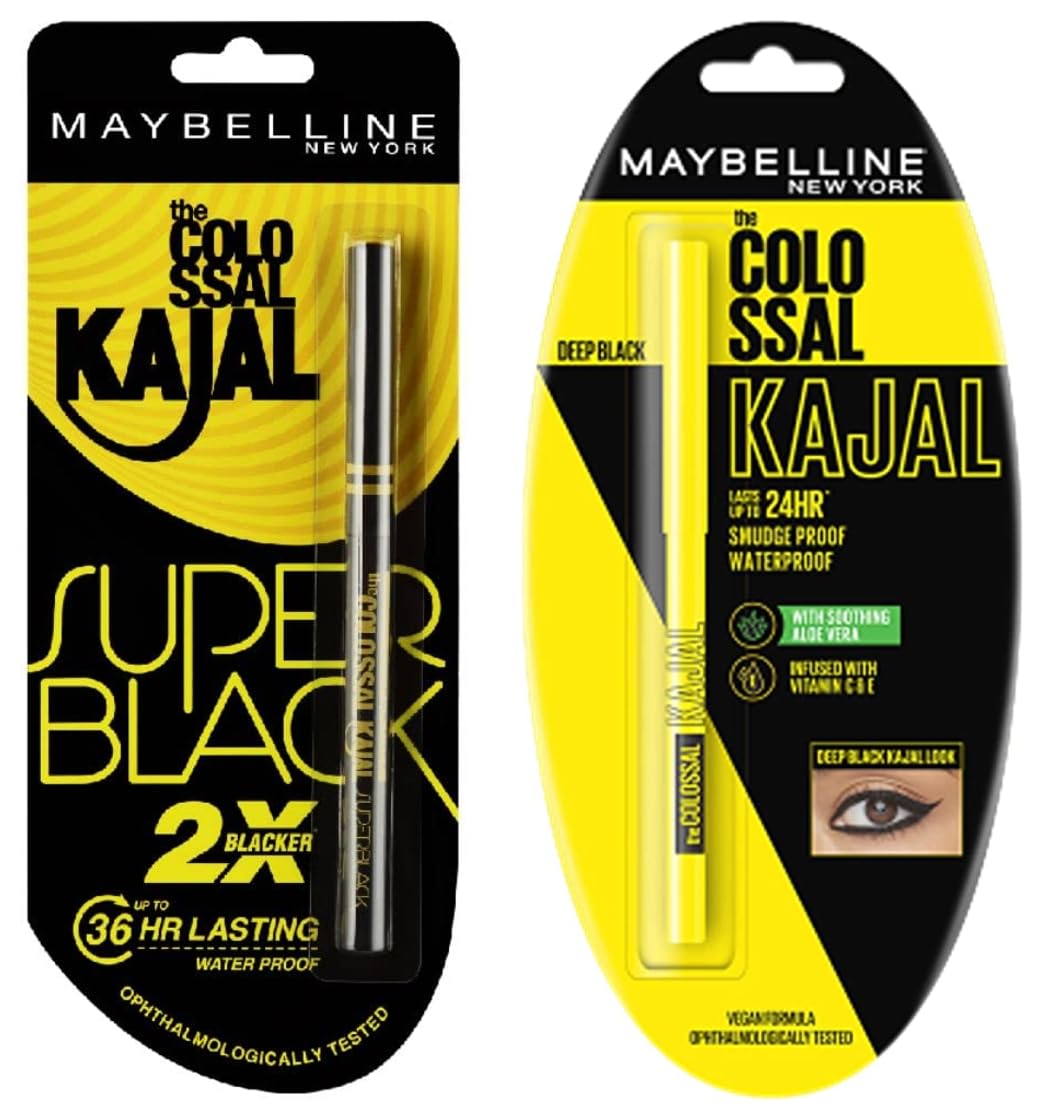 Maybelline New York Colossal Matte Pencil Kajal, Super Black, 0.35g And New York Colossal Pencil Kajal, Black, 0.35g-picture-29