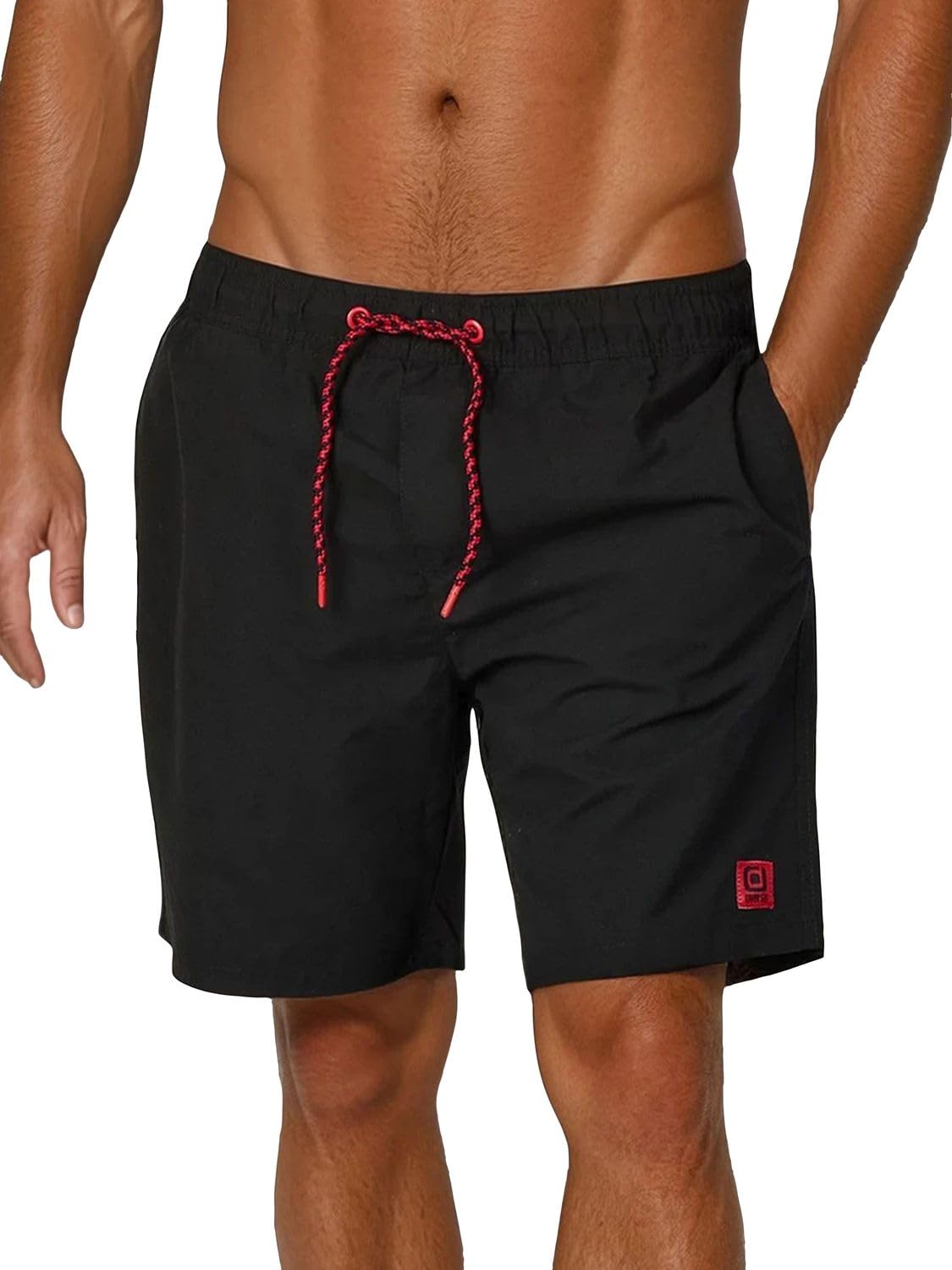 riverso Badehose Herren lang Badeshorts RIVDavid Regular Fit Schwimmhose Elastischer Bund Schwarz Blau Rot Grün Orange S M L XL XXL 3XL 4XL 5XL | Kurze Hose Taschen Shorts Elastischer Bund Schwarz Blau Rot Grün Orange S M L XL XXL 3XL 4XL 5XL