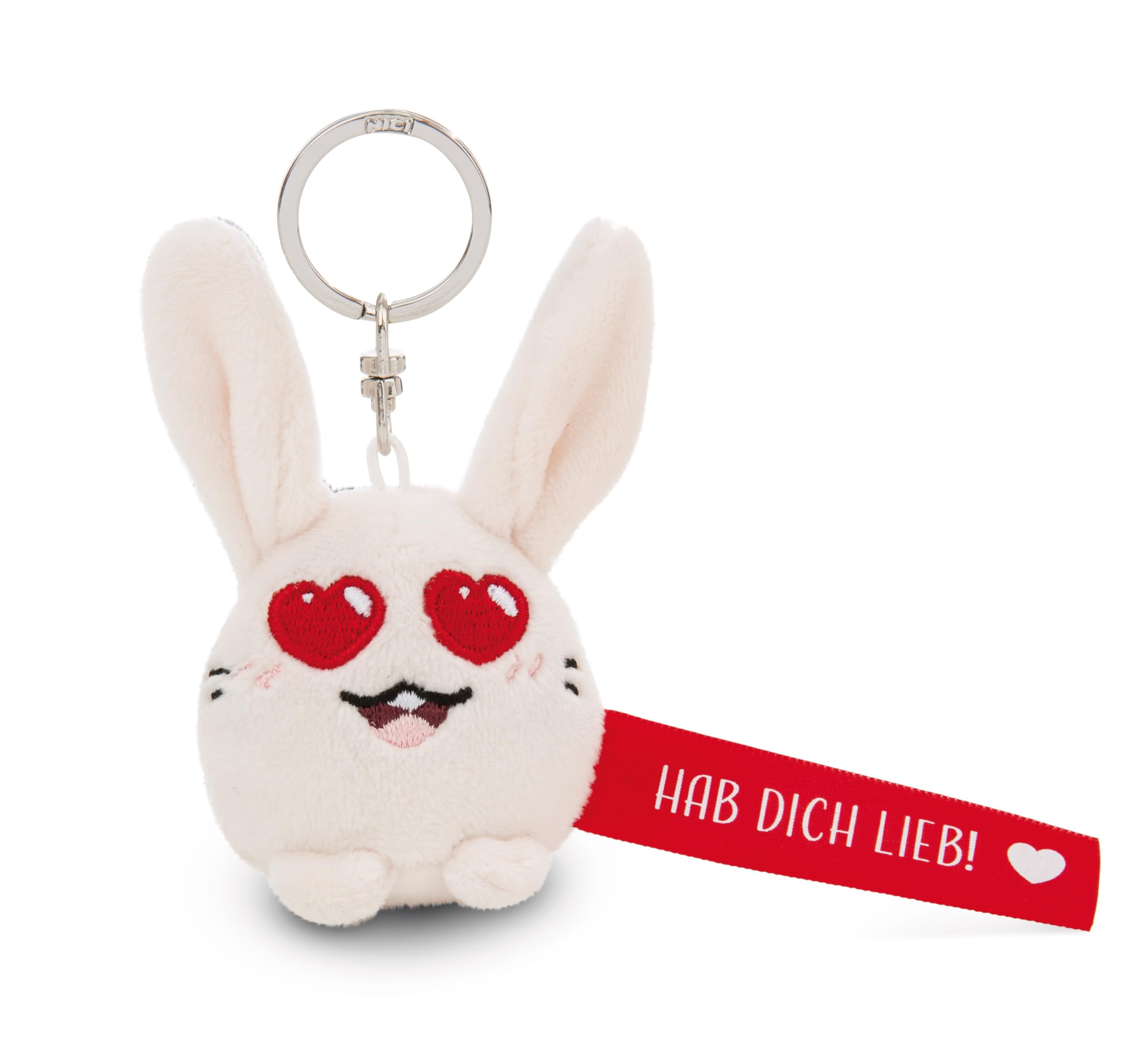 NICI Keyring Rabbit Love 5 cm White Lover Companion for Backpack or Bag, Key Holder for Small and Large | 62050