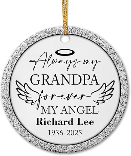 Miniatura 7 de Adorno de cerámica personalizado con texto en inglés "A Piece of My Heart is in Heaven" para Navidad 2024, adorno cardenal rojo conmemorativo,