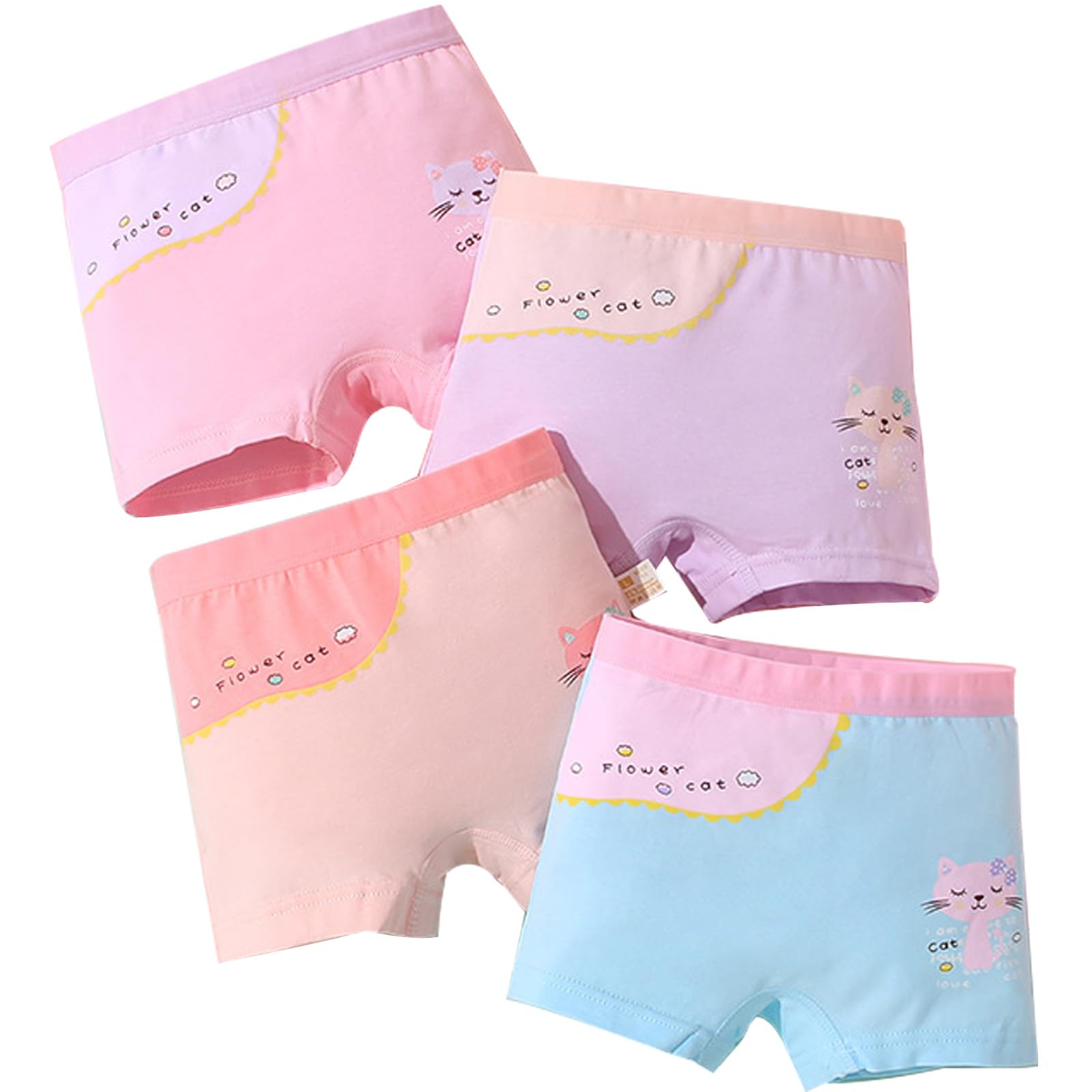 BananaHome4pack Girls Cotton Underwear Soft Shorts Kids Boxer Briefs Panties cute underwear Toddler Undies Multicolor