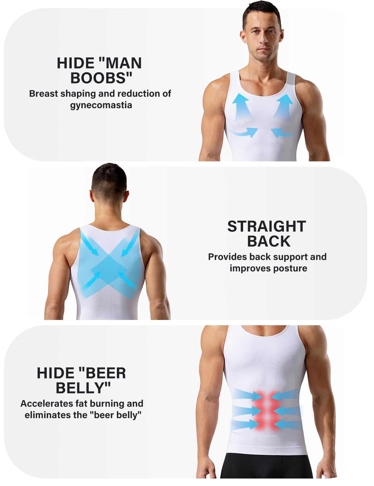 Casey Kevin Débardeur de Compression Homme Gainant Tee Shirt Minceur Ventre Plat Body Shaper