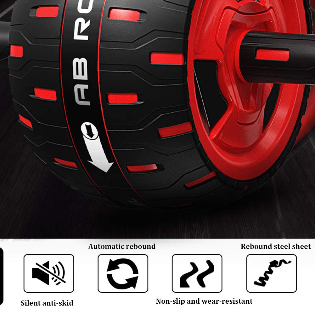Super breit AB Roller Bauchroller, Bauchtrainer mit doppeltem Rad, rutschfeste Griffe, mit Kniematte, für Fitness, Workout, Training zu Hause