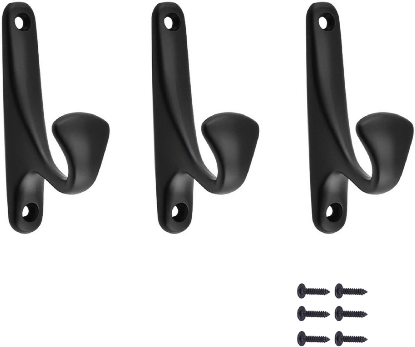 3Pack Zinc Alloy Single Hook Hanger Wall Mounted Coat Robe Towel Hook