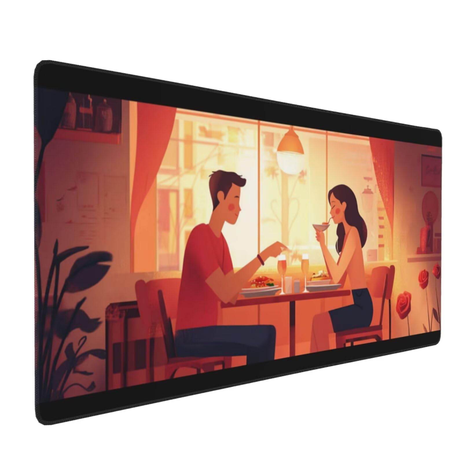 Podkładka pod mysz XXL 1200 x 400 x 3 mm Podkładka pod mysz dla par Podkładka kuchenna poprawia precyzję i szybkość, antypoślizgowe wodoodporne, szyte krawędzie, akcesoria do gier, komputer biurowy