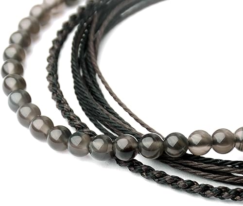 Miniatura 299 de Handmade Natural Stone Beaded Healing Bracelet Gift for Men Adjustable Rope String Bracelet