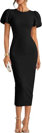 ZESICA Women's Summer Short Sleeve Bodycon Cocktail Formal Dress
