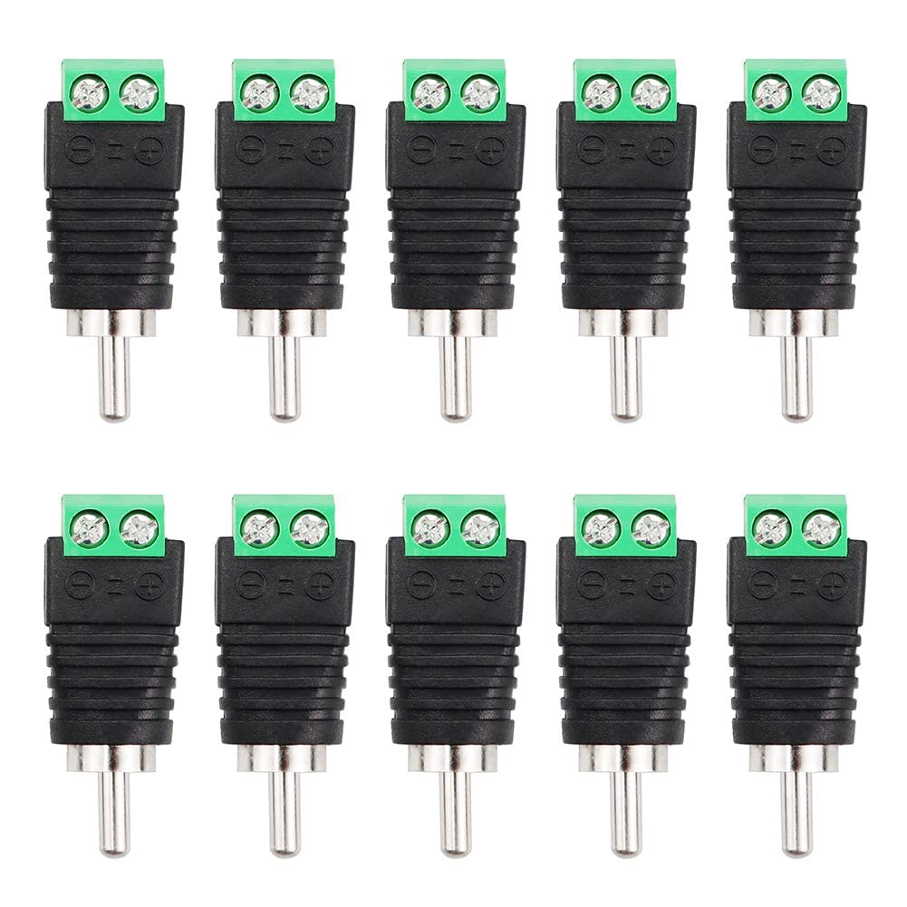 Taapsee 10 PIECES RCA to AV Screw Terminal Connector, RCA Cable Audio Adapter, Phono RCA Male Plug screw type solderless wire connector Converter Audio/Video Speaker Wire Adapter (B09J9X5SMV) Amazon Price History, Amazon Price Tracker