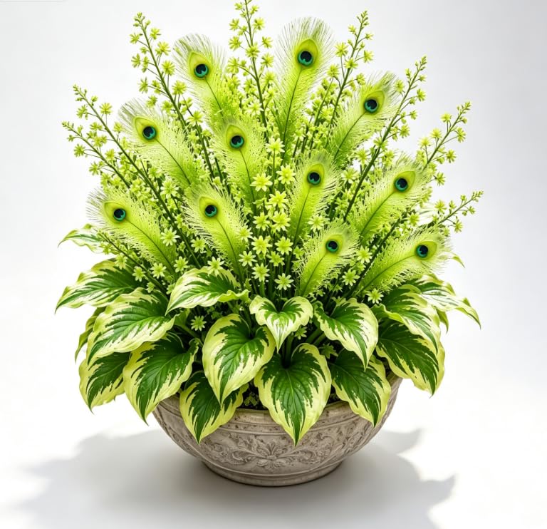 Peacock Flame Hosta Bulb - Perennial, Shade-Tolerant - Surprise Growing- Perennial Easy Grow for Garden Displays-3 Bulbs-E