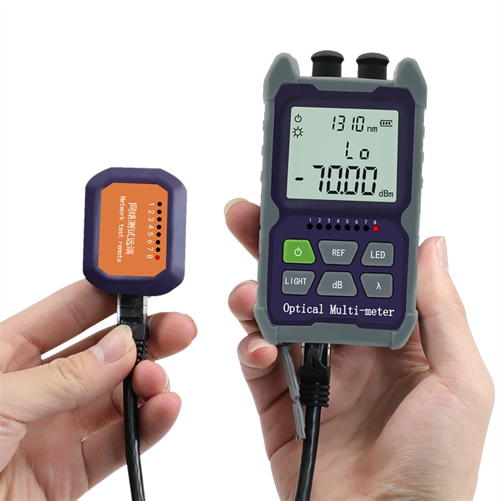 Tester światłowodowy Mini 4 w 1 optyczny miernik mocy precyzyjny zintegrowana maszyna z czerwonym światłem Wizualny lokalizator błędów test kabla sieciowego 5 km 15 km30 km (kolor: OP50AP-TV15