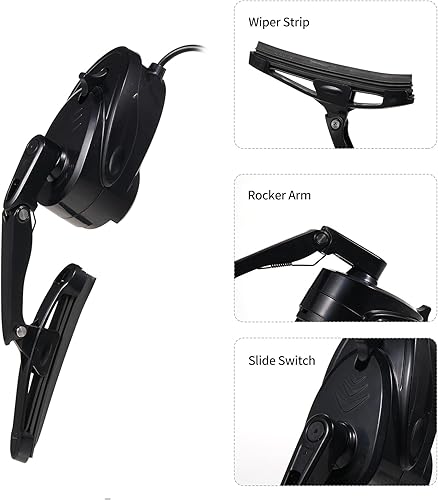 Miniatura 3 de Shkalacar Limpiaparabrisas para casco de motocicleta, 2 W, impermeable, USB, para casco de motocicleta, mini limpiaparabrisas eléctrico