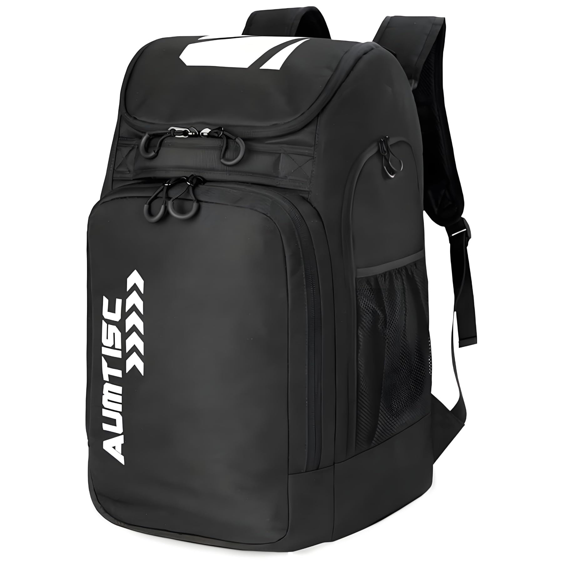 AUMTISC Skischuhtaschen mit Helmfach und Rucksackgurten, Skirucksack Skischuhrucksack mit Helmtasche, Skitasche Siksack für Skistiefel