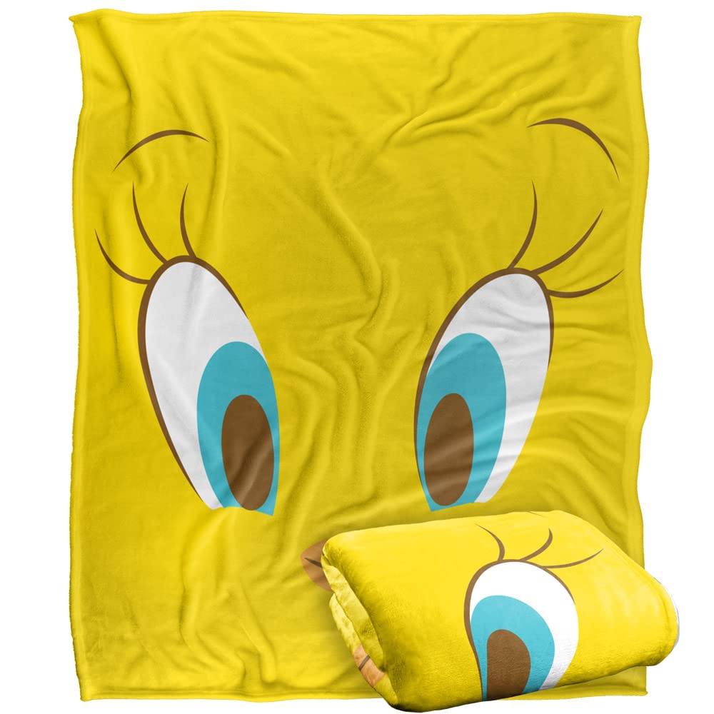 LOONEY TUNES Blanket, 152 x 127 cm, Tweety Head Silky Touch Super Soft Throw