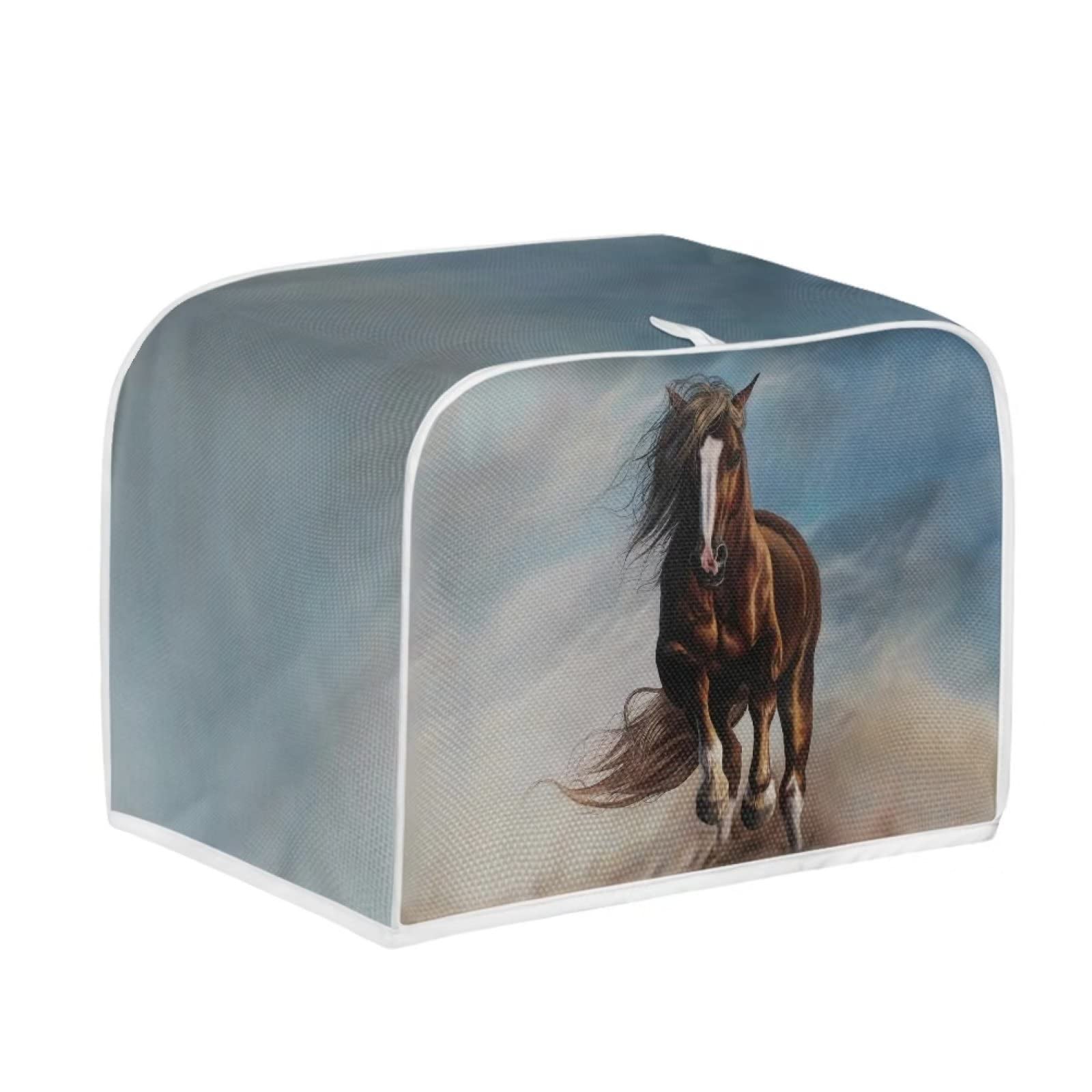 Uourmeti Horse Toaster Covers 2 Slice Wide Slots Dustproof Appliance Covers for Kitchen Small Bread Maker Covers Machine Washable Toaster Over Covers Stain Resistant — image 1