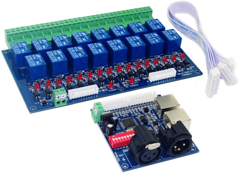 RGBSIGHT 16CH DMX512 Controller Relay Switch Kit DIY Converter DMX Dimmer 16 Group Relay Switch Decoder Max 10A