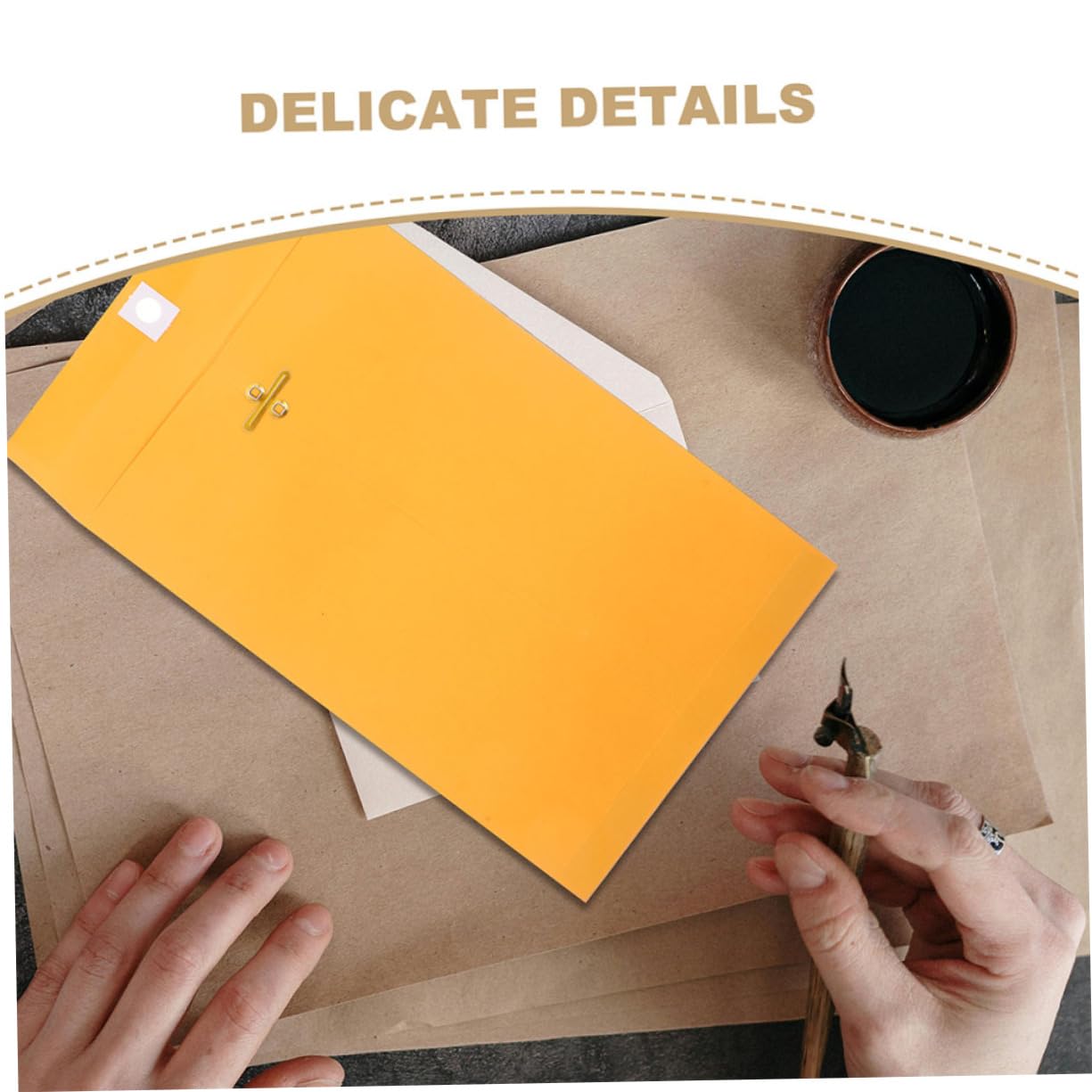 Enveloppes à Fermoir Format Lettre en Papier Kraft 100 Pcs