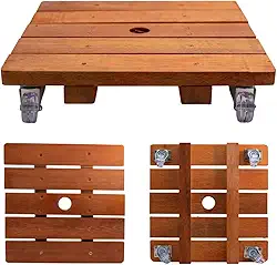 Suporte Para Vaso De Planta Quadrado Rodinhas de Cristal 30 Cm