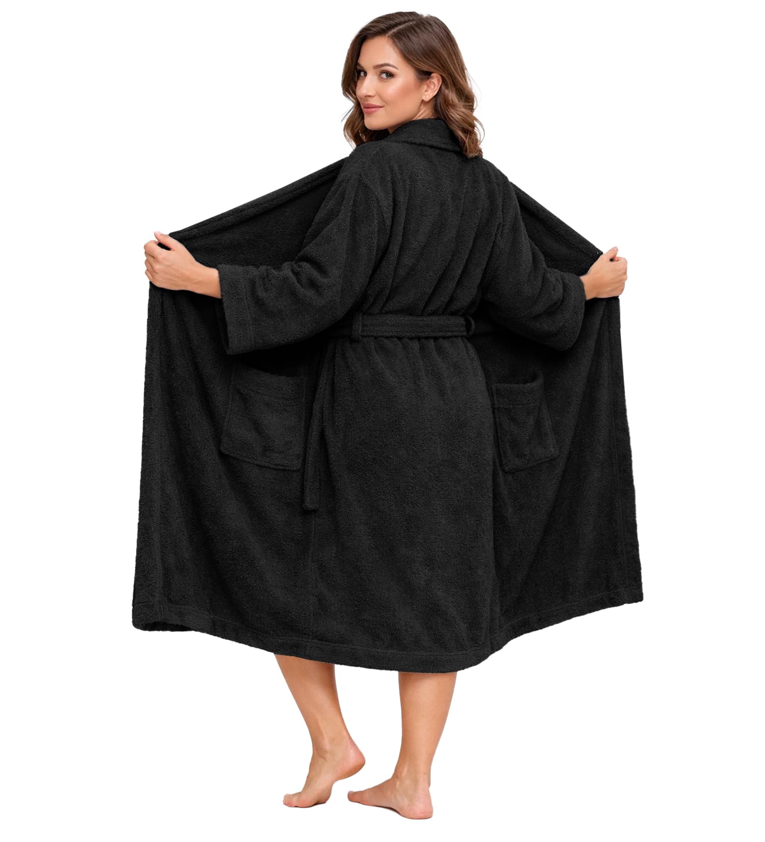 DAN RIVER Premium Cotton Terry Robes for Women and Men, Ultra Soft bathrobe with Adjustable Waist Belt and Pockets Pack of 1