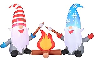 Occasions 6' Inflatable Campfire Gnomes with Inner, 3.5 ft Tall, Multicolored