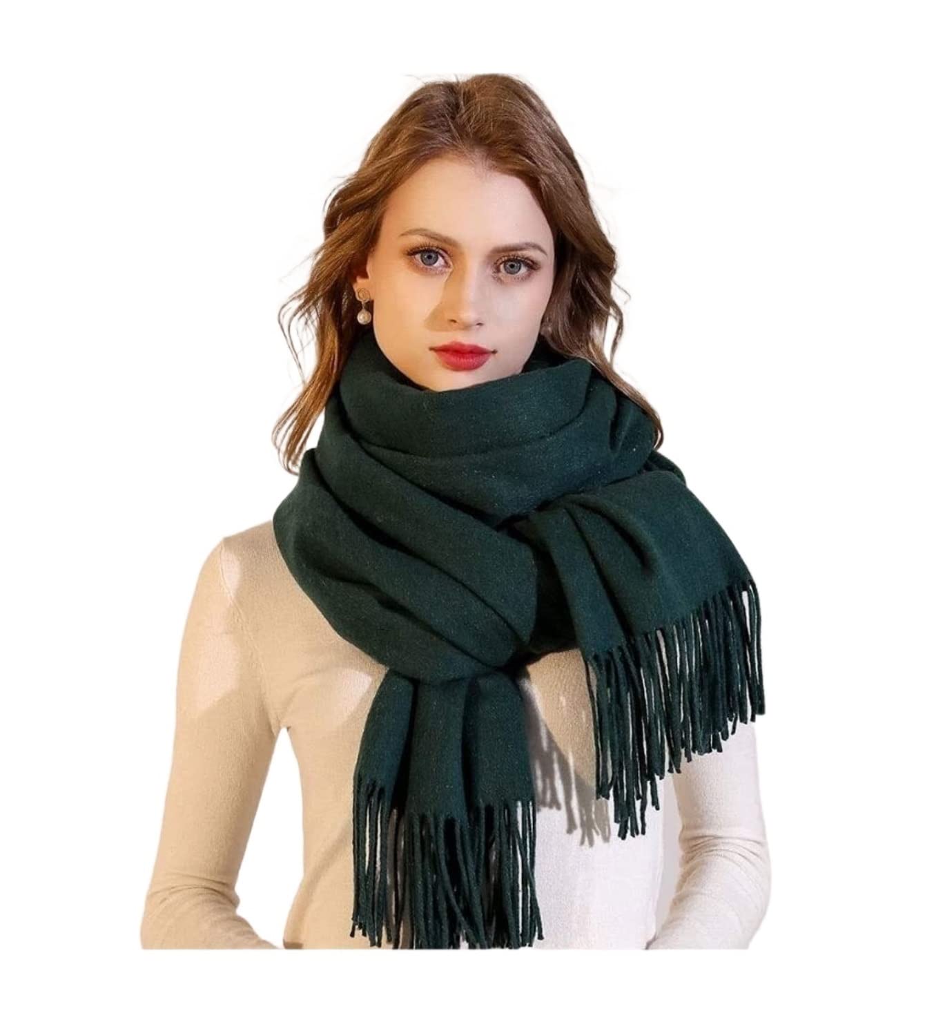 Miękki Szal Szalik Damski Szal Pashmina Okłady Jednolity Kolor Zimowy Szalik Na Co Dzień(Black)
