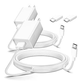 2 Pack Charging Power Cable Cord 9V for Arlo Pro/Pro2, Q, GO, Essential Spotlight XL/XL 2nd, Wyze Cam Pan v3 v2, Blink, Yi Home Camera, Kasa Wall Charger Adapter Replacement