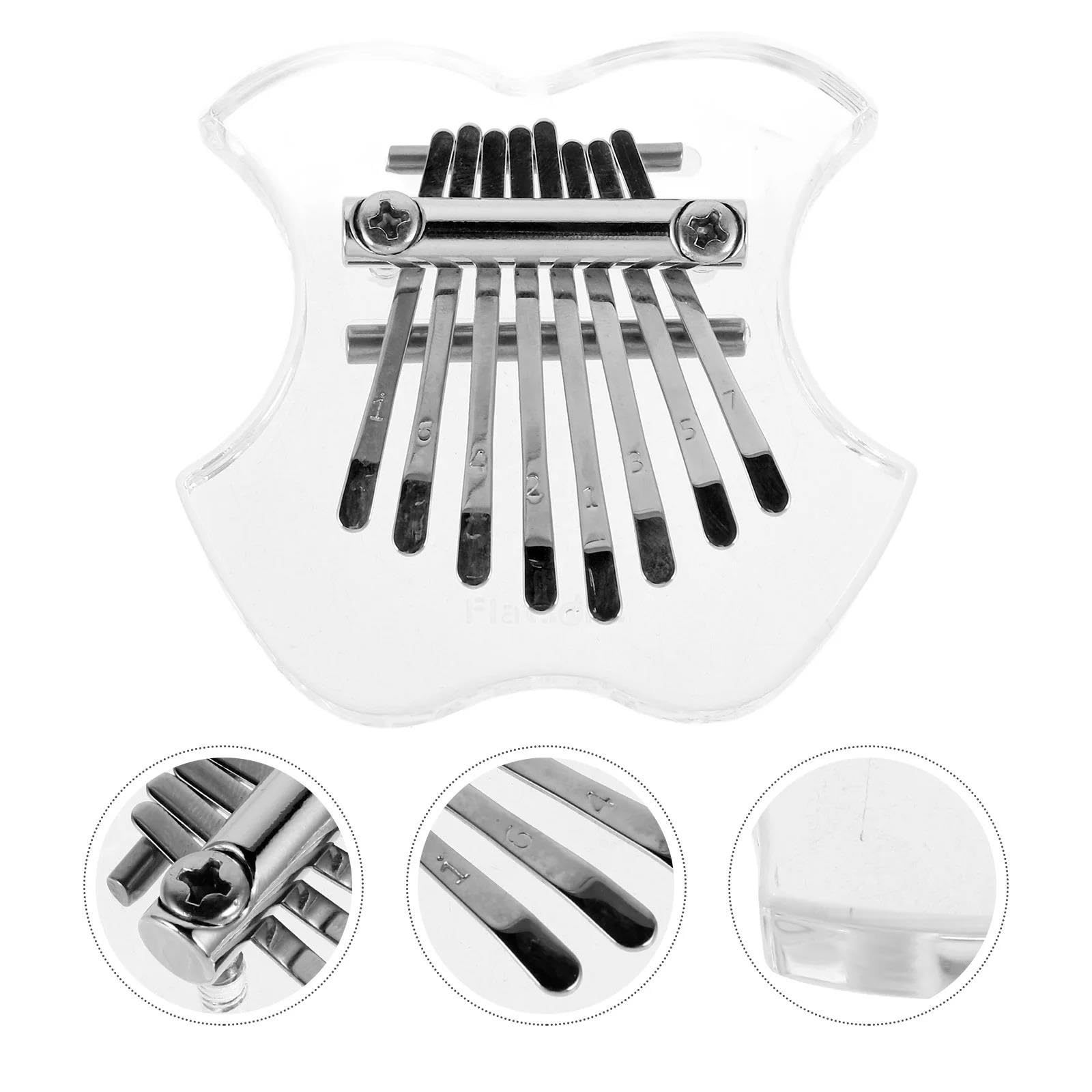 Pianino Kciukowe Kalimba 8-klawiszowy Akrylowy Kciukowy Fortepianowy Kieszonkowy Elektroniczny Kalimba Mini Przezroczysty Palec