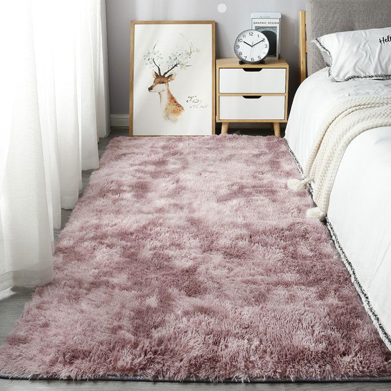 Rugs Living Room Large,Washable Grey Area Rugs for Bedroom, Anti Slip Modern Super Soft Thick Pile Small Fluffy Shaggy Rug Non Shedding,2,60 * 110cm