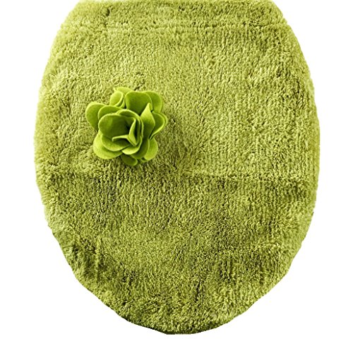 センコー S.D.S ローズ 薔薇モチーフ付き トイレ ふたカバー グリーン 普通用 72442