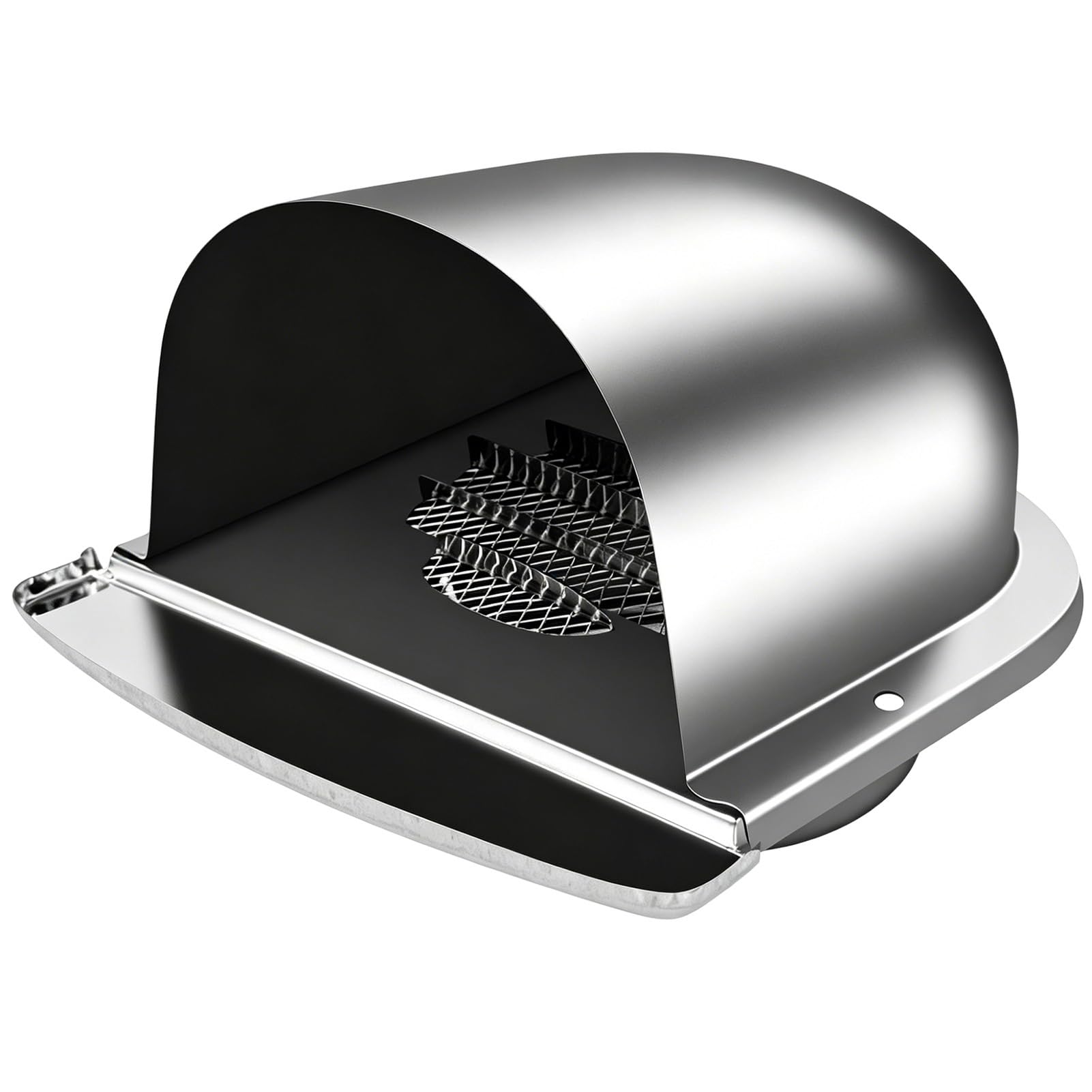 Rejilla de Ventilación de Pared de Acero Inoxidable, 60/70/80/100/120 mm, Tapa de Ventilación Exterior con Mosquitera y Cuchillas, para Secadora, Campana Extractora, Conducto de Escape(100mm/4in)