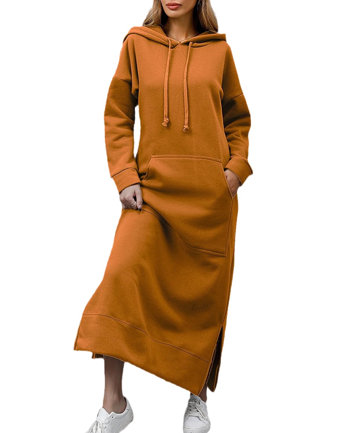 Valink Felpa Con Cappuccio Donna 2025: Manica Lunga, Tinta Unita, Comoda, Taglie Forti (S-5XL)