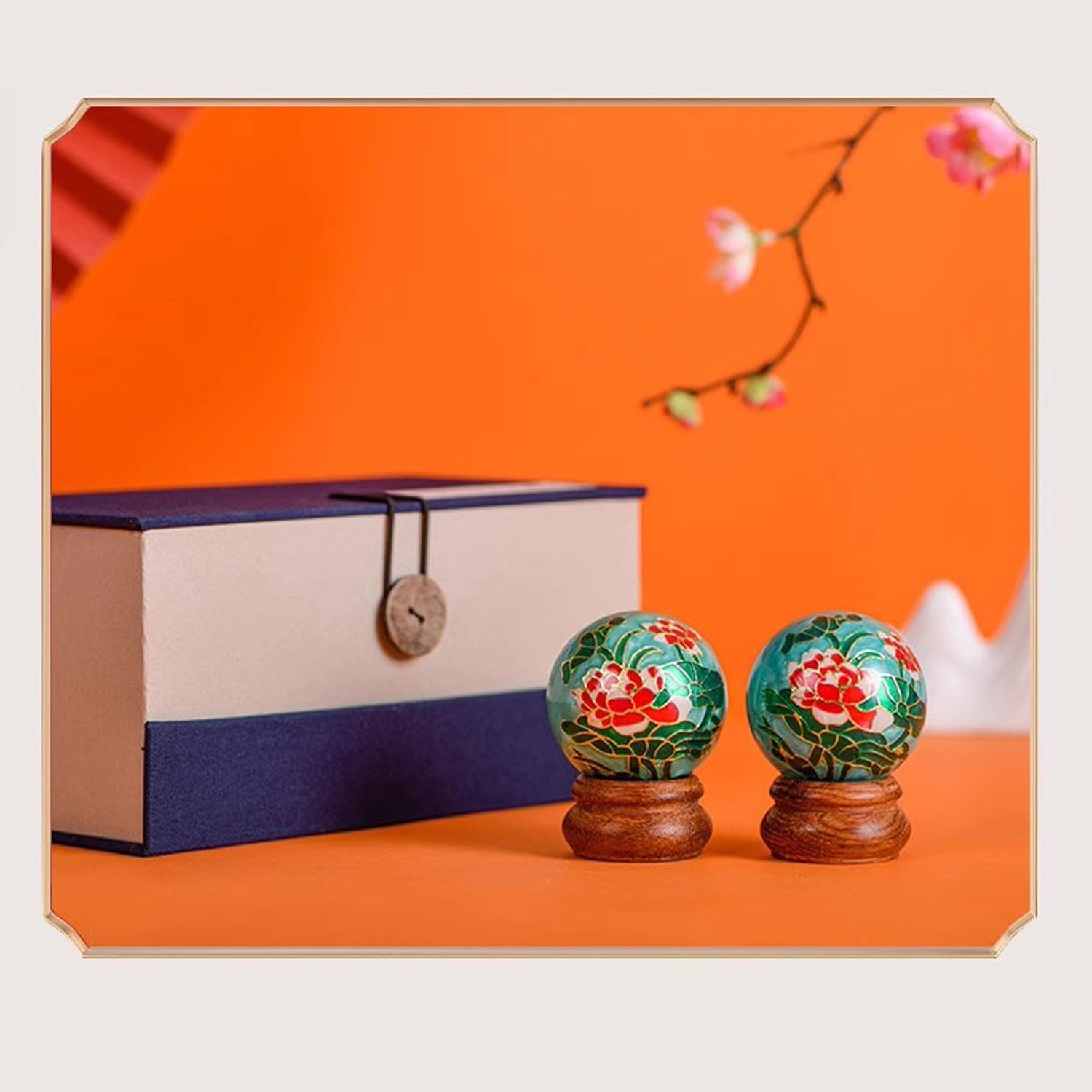 BBAUER palline massaggio pallina antistress palline cinesi Palline cinesi di Baoding Palline da massaggio per esercizi manuali con carillon regalo per genitori(Color:A,Size:)