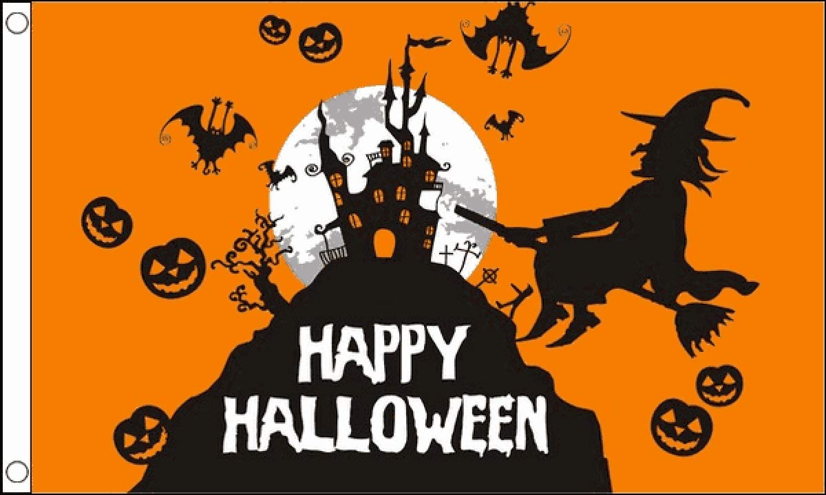 Halloween-Flagge Von FlagSuperstore – 1,5 X 0,9 M, 100% Polyester, Orange, Mit Ösen Für Innen & Außen