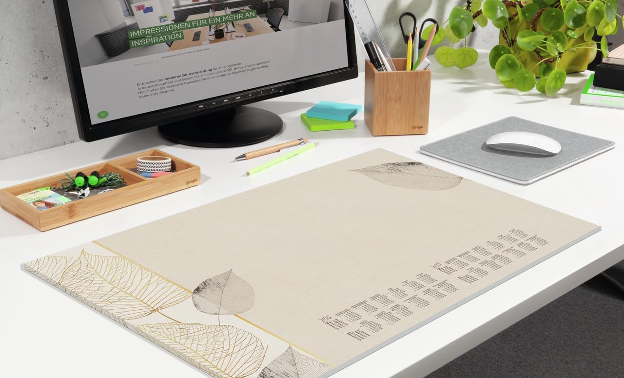 SIGEL H6315 Paper Desk Pad DIN A2, Calendar 2026 2027, 30 Sheets, Desk Pad Made of Sustainable Paper