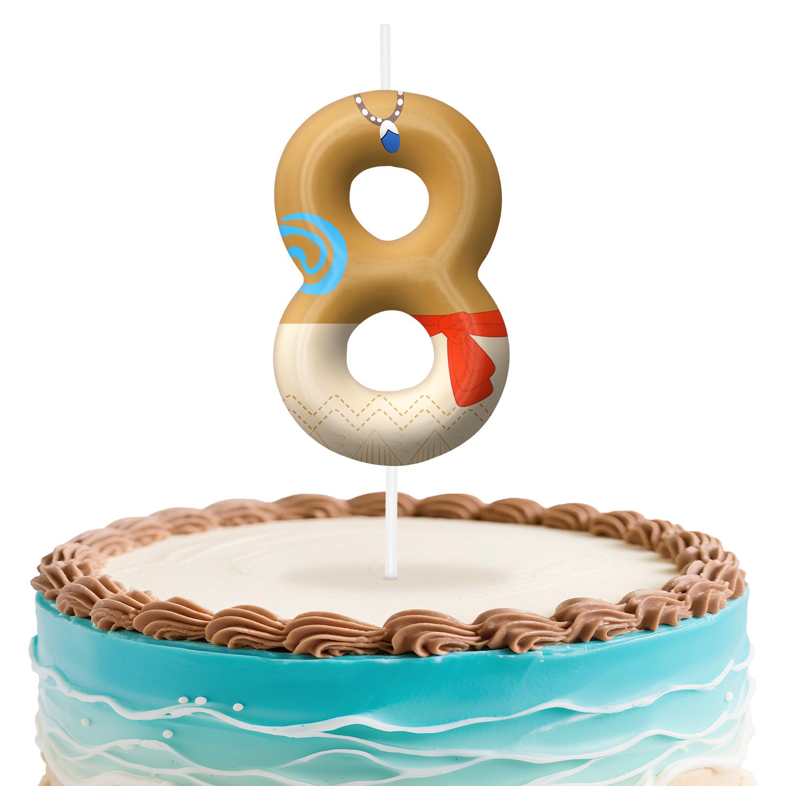 Hawaii Number 8 Birthday Candles, Island Themed Cake Topper for Boys Girls Cake Decorations, Birthday Decorations Party Supplies, Number Candles for Party Decor