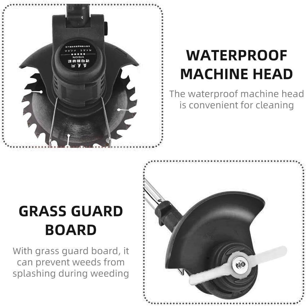 800W 24V Electric Lawn Mower Cordless Weed Brush Cutter Grass Mower Pruning Trimmer Garden Adjustable Height Weed Eater Tool for Garden and Yard Rechargeable