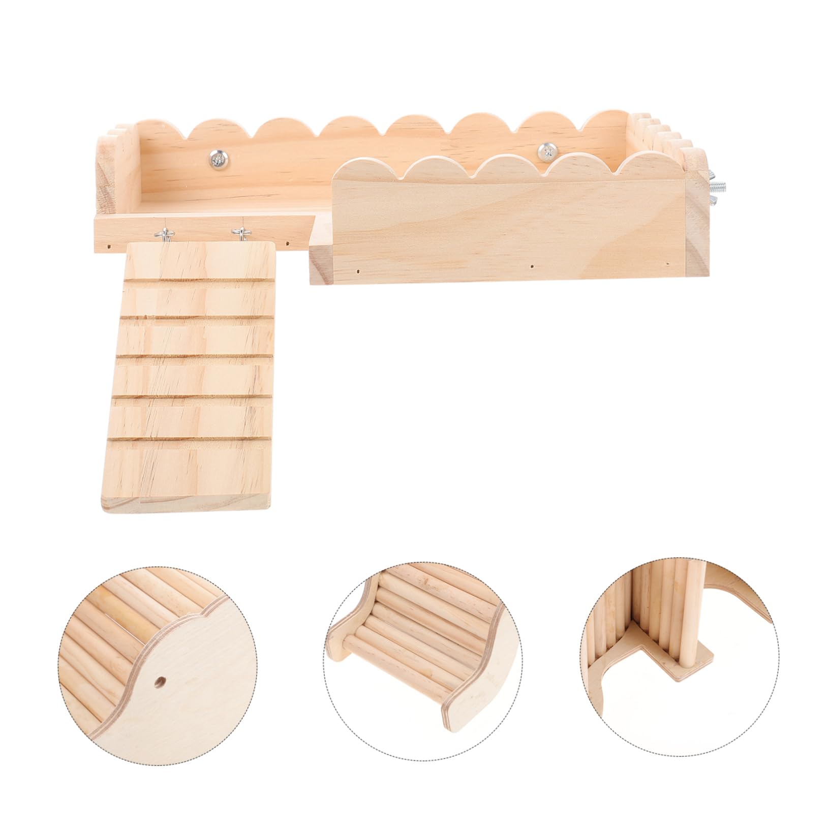 Nido para Mascotas pequeñas, 4 Uds. Casa escondite for hámster, Juguetes for Masticar(Beige)