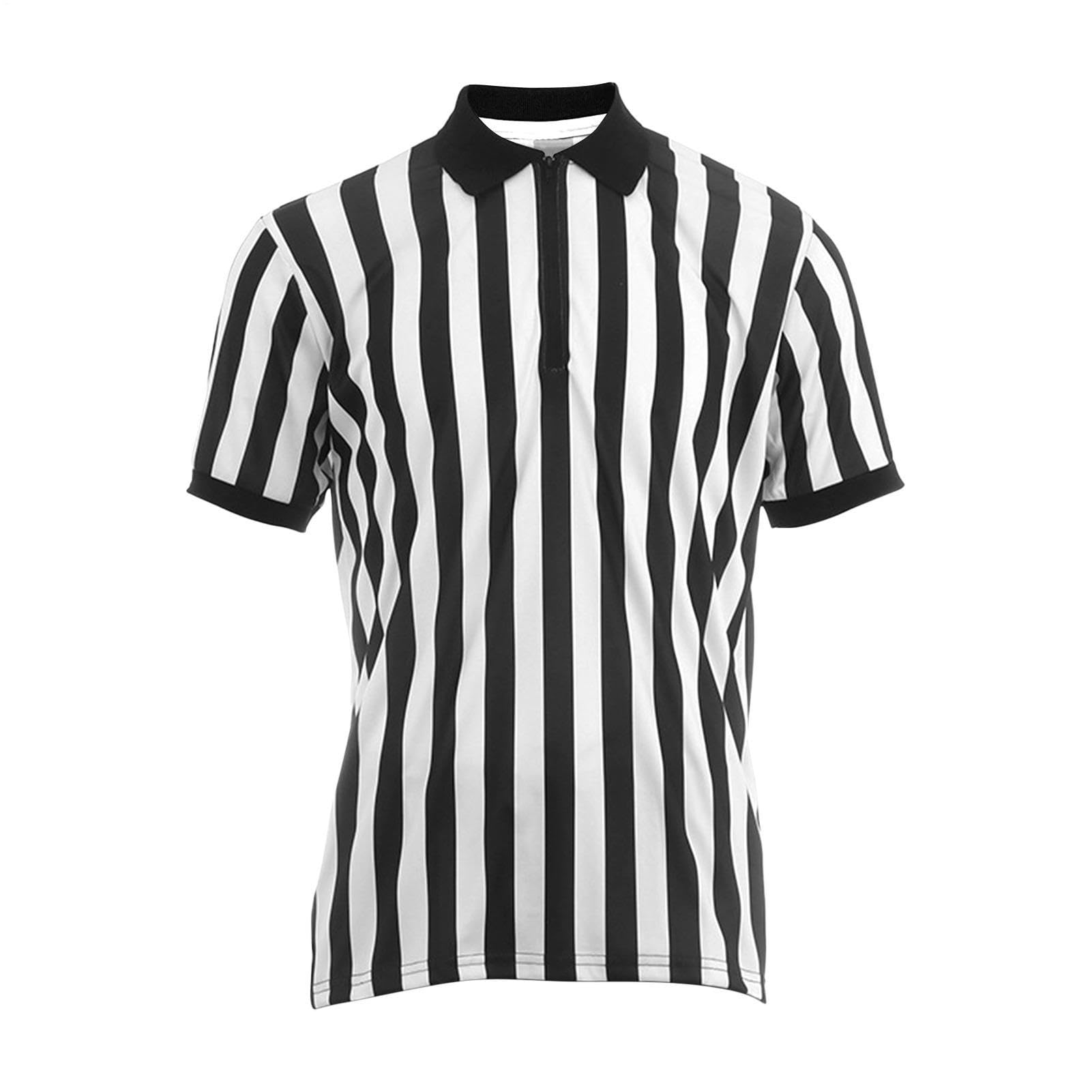 Referee Jersey - Collared Ref Short Sleeve,Moisture Wicking Soccer Referee Shirt for Men Women Cheerleading Sports Cosplay Halloween Holiday
