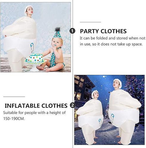 Miniatura 9 de ABOOFAN Disfraz inflable para bebé grande, disfraz divertido para cosplay, ropa de disfraces, juguete de fiesta inflable