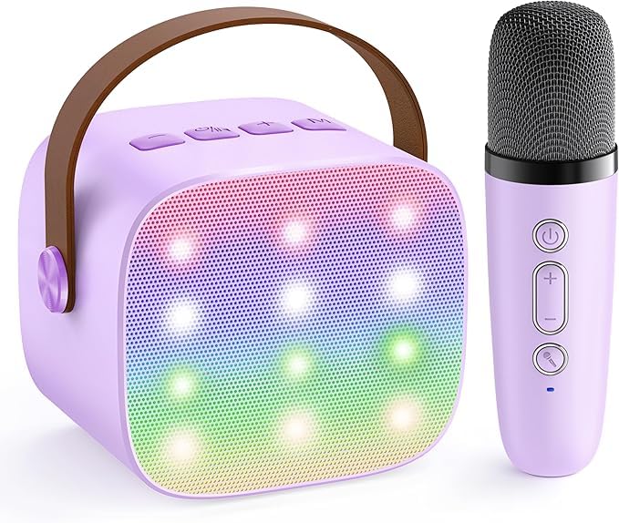 Image of SingStar Karaoke Speaker and Wireless Mic for Kids Toddlers Bluetooth Portable for Girls Boys Perfect Birthday Gifts Ages 4, 5, 6, 7, 8, 9, 10+ Years Purple