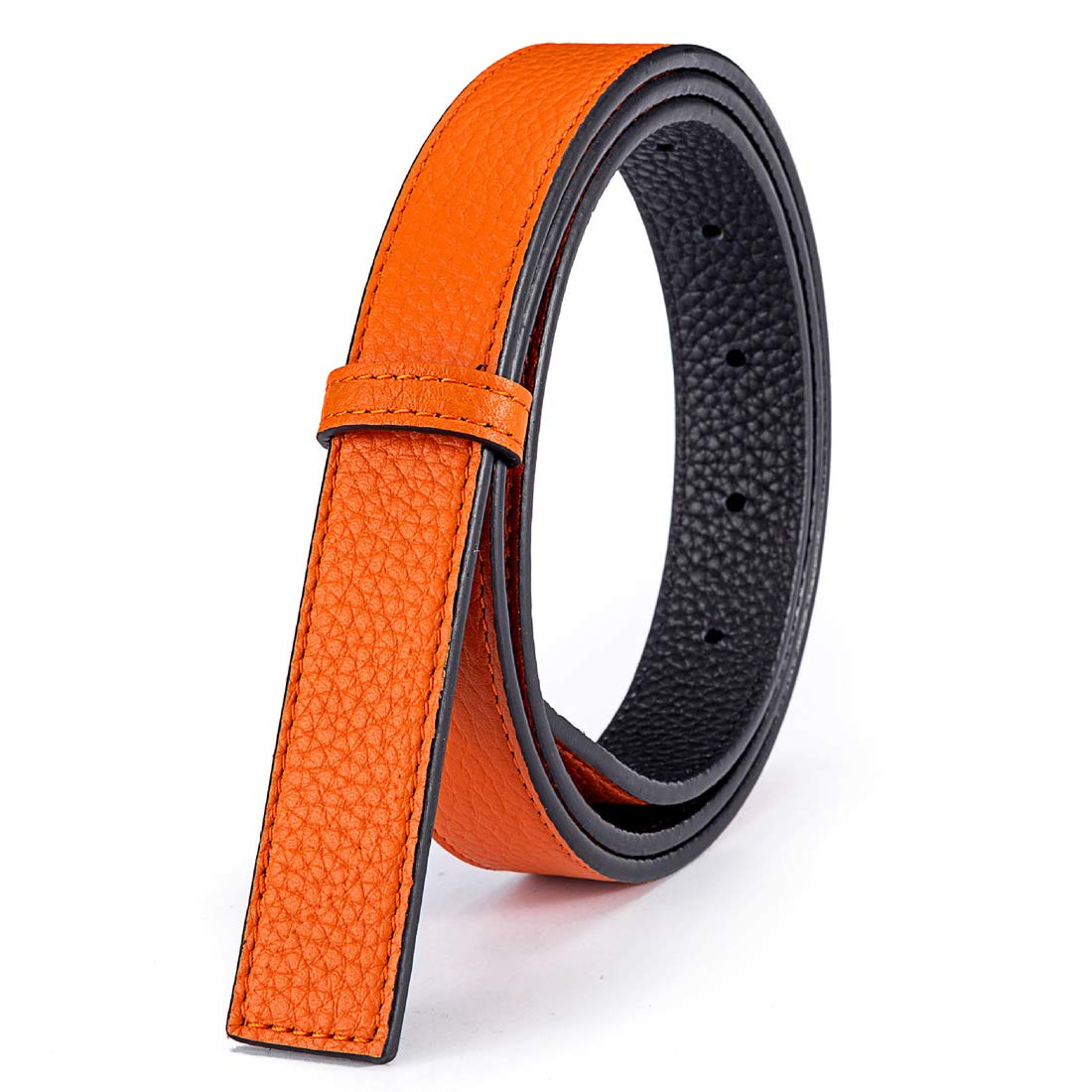 Vatee's Sangle de ceinture de rechange en cuir véritable réversible pour femme sans boucle 20mm/25mm de large